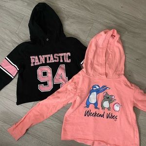 Set of 2 Crop Top Girls Hoodies size